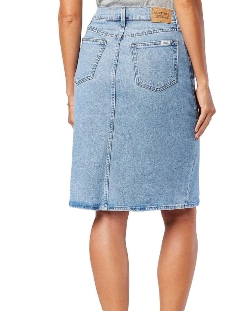 3/55$ - NWT - Levi Strauss Signature Heritage Midi Denim Skirt | Light Wash | - Picture 5 of 6